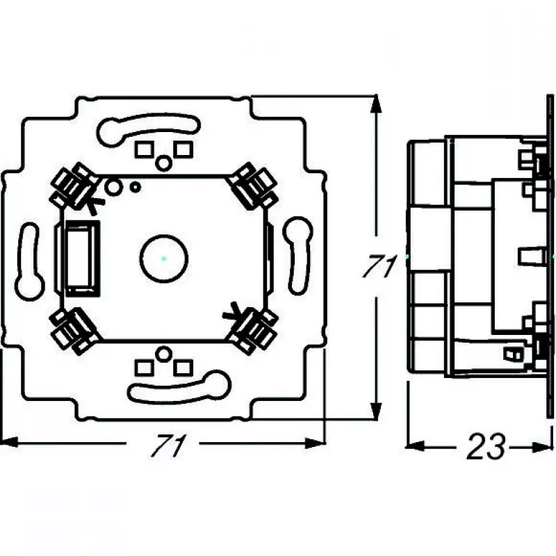Płytka osłonowa przełącznika ściennego Busch-Jaeger 6120/12-101 metaliczna 71×71 mm