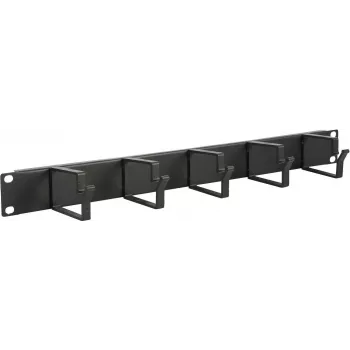 Panel do zarządzania kablami LOGON RAO100BL Czarny Aluminium 48,3 cm