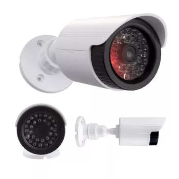 Atrapa kamery tubowej z diodami IR LED, CEE IR1800 W — nieaktywny symulator nadzoru