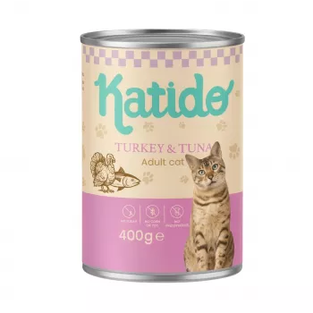 KATIDO Indyk z tuńczykiem - mokra karma dla kota - 400g