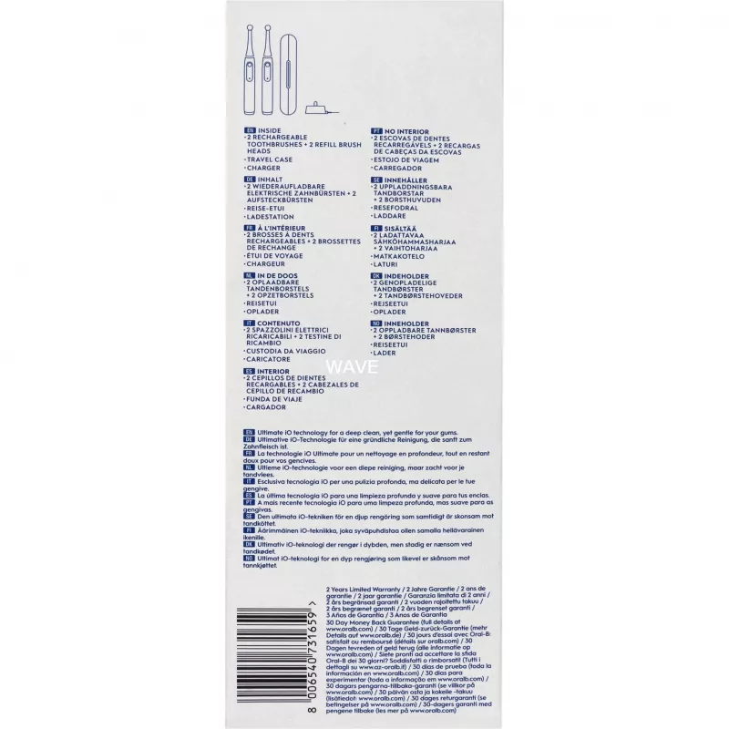 Szczoteczka elektryczna BRAUN Oral-B iO Series 3N — czarno-niebieska, 2 uchwyty