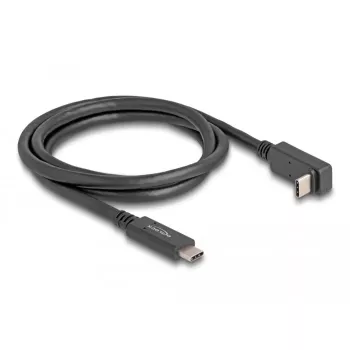 Delock - Kabel USB - 24-pin USB-C (M) do 24-pin USB-C (M) kątowe - USB 3,2 Gen 2 - 3 A - 1,0 m - USB Power Delivery (60W), obsługa 4K 144 Hz (3840 x 2160), do 10 Gb/s transmisji danych