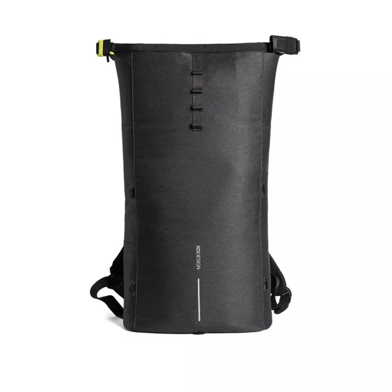 Plecak XDDESIGN Urban Lite Czarny — 21 l (z możliwością rozszerzenia do 27 l), przegroda na laptopa 15,6 cala, hydrofobowy, pasek do wózka
