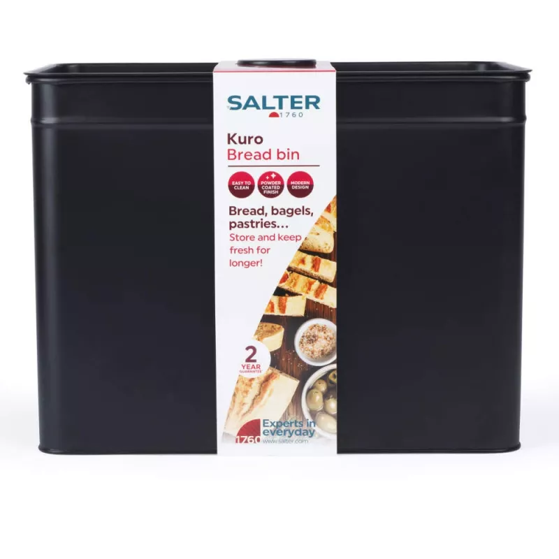 Pojemnik na chleb Salter BW124581EU7 Kuro steel design - stalowe przechowywanie pieczywa i wypieków