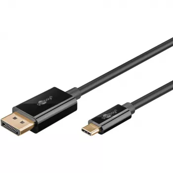Kabel Goobay USB-C na DisplayPort - pozłacane złącza, rozdzielczości Ultra HD do 4K @ 60 Hz, adapter Thunderbolt 3/4 typu C na DP, kompatybilny z