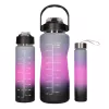 Zestaw motywacyjnych butelek na wodę Extralink 3W1 różowo-czarny 2000ML+900ML+300ML