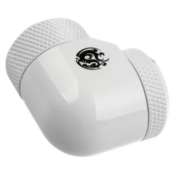 Adapter obrotowy 90° G1/4 męski do rurek twardych 14 mm — BitsPower BP-DWE90RML14, biały