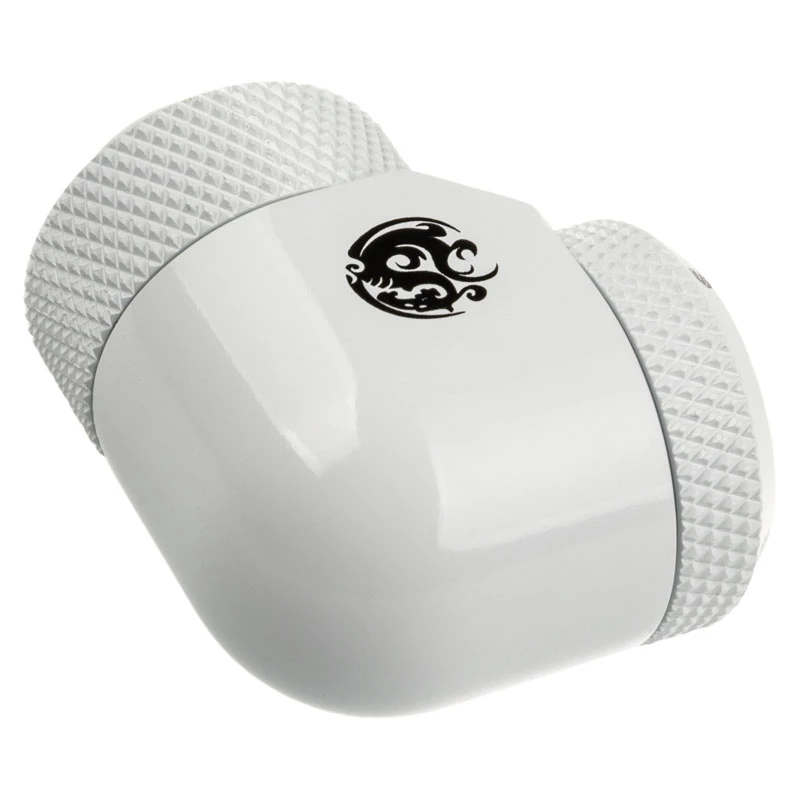 Adapter obrotowy 90° G1/4 męski do rurek twardych 14 mm — BitsPower BP-DWE90RML14, biały