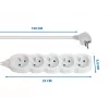 Listwa zasilająca ESPERANZA ELK207W — kabel 1,5 m, 5 gniazd AC typu E, do użytku wewnątrz pomieszczeń, 220–250 V