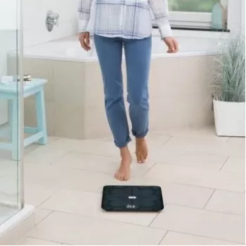 Waga diagnostyczna Medisana BS 450, maks. 180 kg, czarna, Bluetooth, czujniki ITO (40510)