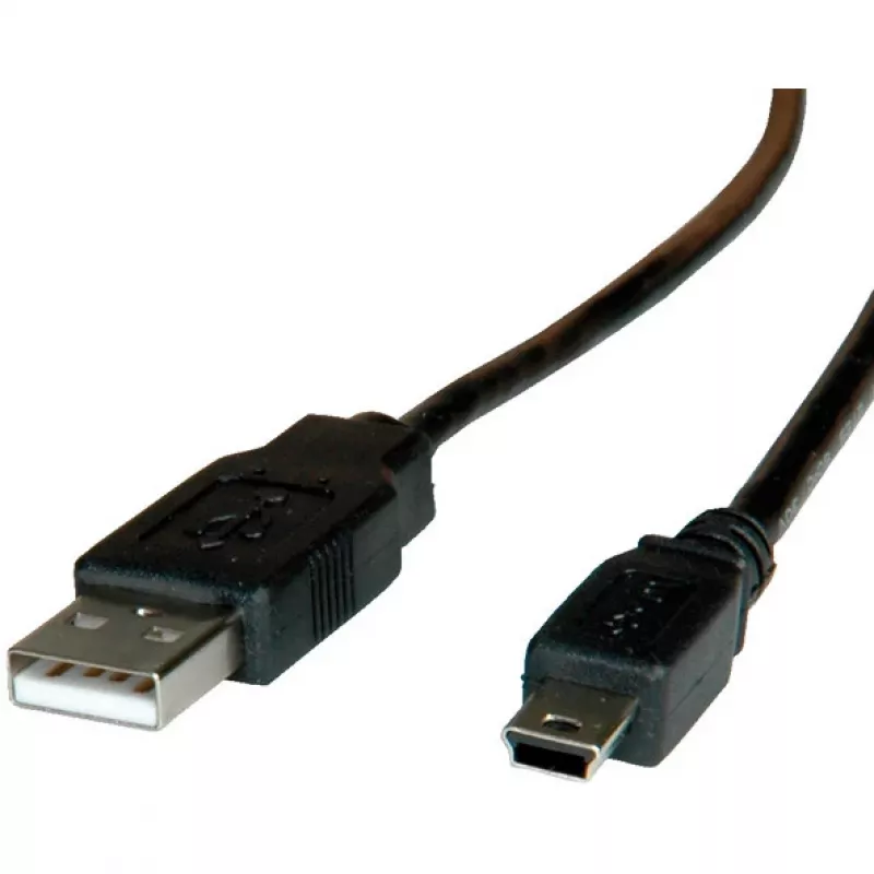 ROLINE Kabel USB 2.0, Typ A - Mini 5-Pin 0,8m (11.02.8708)