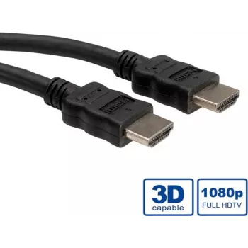 ROLINE - HDMI-Kabel mit Ethernet - HDMI männlich zu HDMI männlich - 5 m - abgeschirmt - Schwarz (11.04.5735)