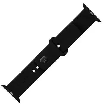 Silikonowy zestaw paska FIXED FIXSST2-434-BK do Apple Watch 42/44/45 mm — czarny, stała sportowa konstrukcja