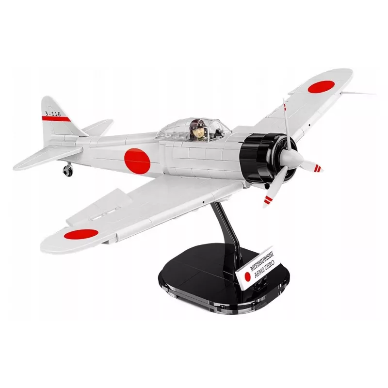 Zestaw klocków Cobi Mitsubishi A6M2 „Zero-Sen” — 347 elementów, zalecany wiek 3+