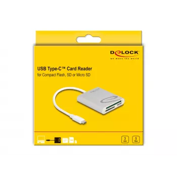 Czytnik kart DeLOCK 91005 USB 3.2 Gen 1 Type-C szary CF MMC MicroSD