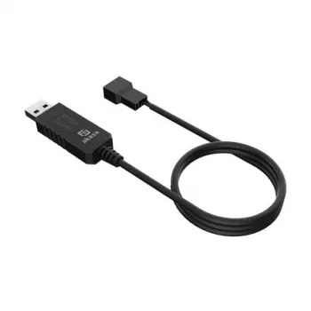Przewód konwertera napięcia DC step-up Akasa AK-CBFA10-60BK z USB na 3-pin i 4-pin do wentylatora PC, 60 cm
