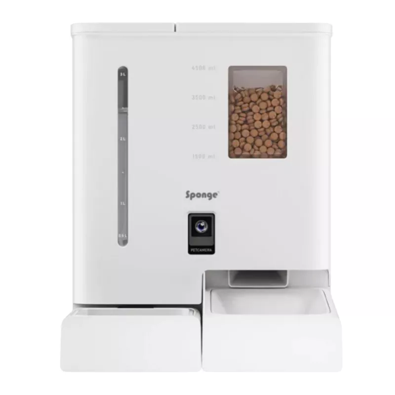 Automatyczny karmnik dla zwierząt Sponge SPONGE Pet Feeder Smart DUAL — inteligentny podajnik dwumiskowy dla zwierząt