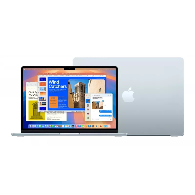 Apple MacBook Air 13-calowy: układ M4 z 10-rdzeniowym CPU i 8-rdzeniowym GPU, 16 GB, 256 GB SSD – Sky Blue
