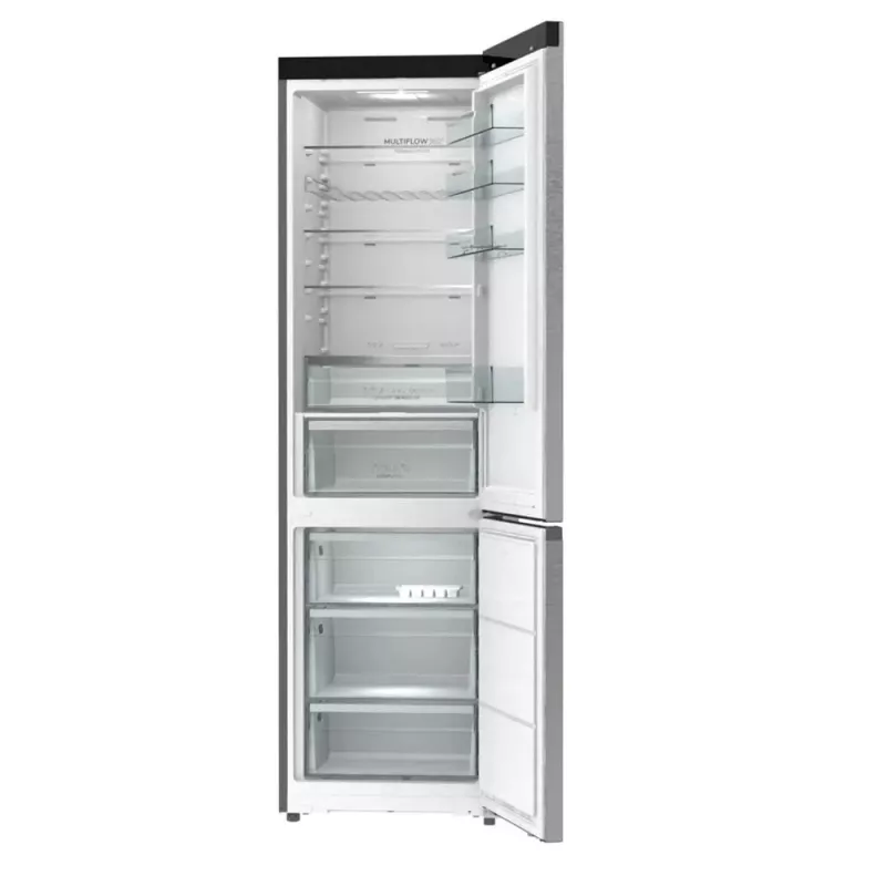 Lodówko-zamrażarka Gorenje NRB620E61X4WFE, wolnostojąca, stal nierdzewna, pojemność całkowita 413 l, zamrażarka dolna 130 l, NoFrost, wyświetlacz LED
