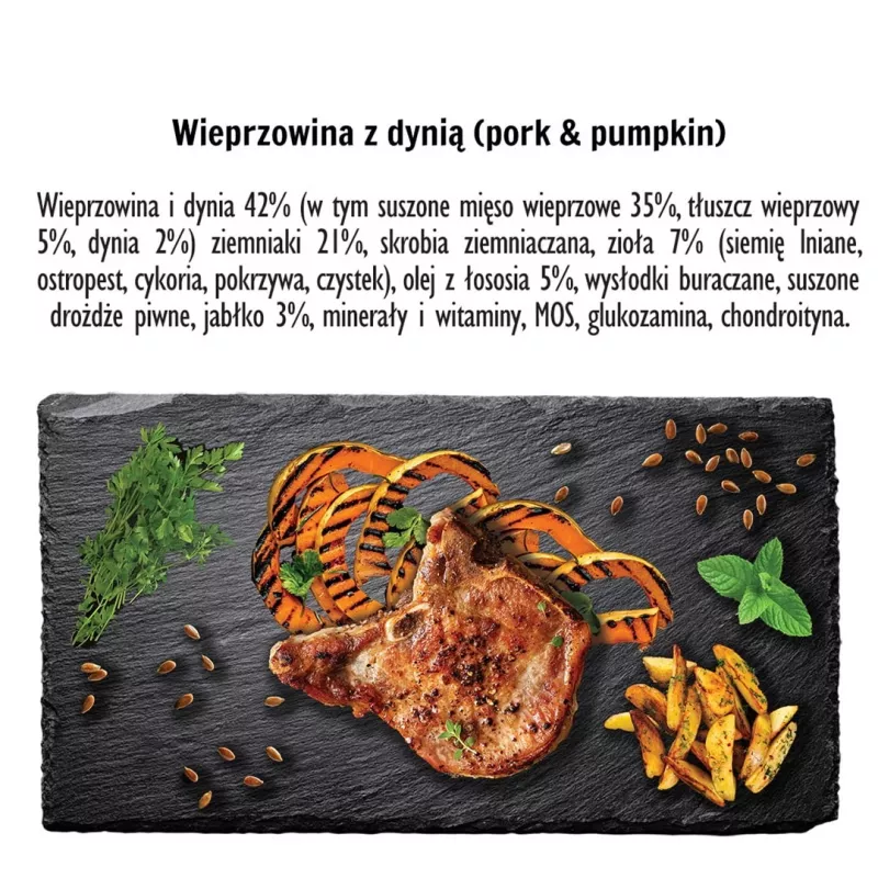 PAKA ZWIERZAKA Seventh Heaven wieprzowina z dynią L sucha karma dla psów, 9 kg