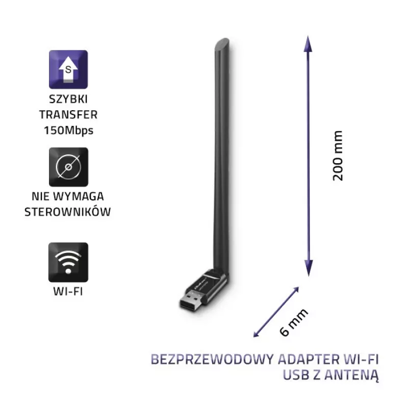 Karta sieciowa Qoltec 57001 WLAN 150 Mbit/s
