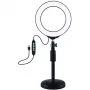 Pierścieniowe światło LED 16 cm ze statywem do 33 cm, USB, RGBW