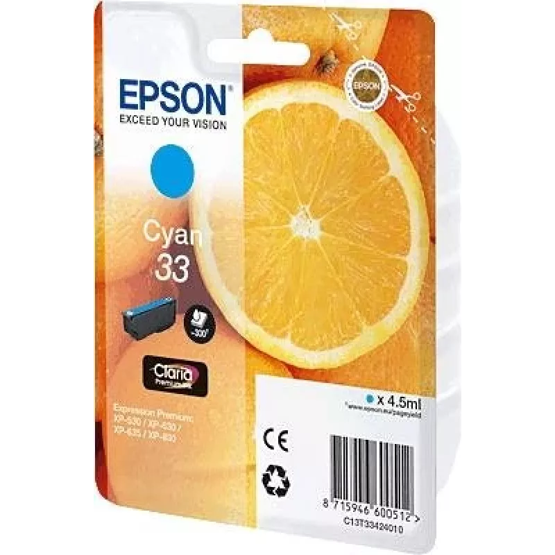 Epson pomarańczowys C13T33424010 wkład atramentowy 1 szt. Oryginał cyjan