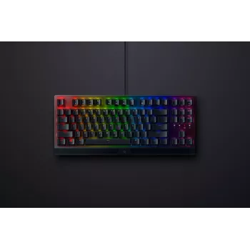 Mechaniczna klawiatura gamingowa Razer CzarnyWidow V3 Tenkeyless — USB, QWERTY US, przełączniki Razer żółty, podświetlenie RGB, czarna