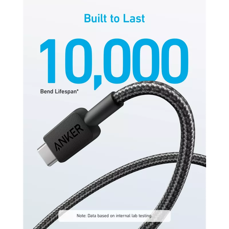 Anker Innovations 322 Kabel USB-A do USB-C Nylon 1,8M Czarny - Kabel - Cyfrowy/Dane