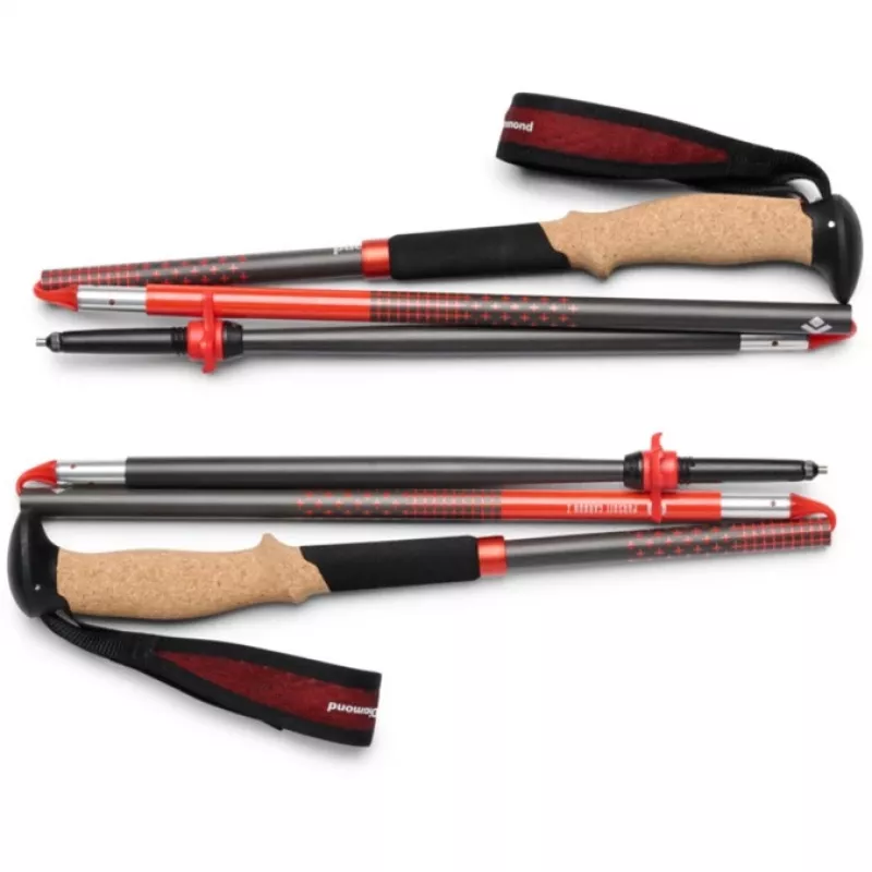 Kijki trekkingowe Pursuit Carbon Z, urządzenie fitness antracytowo-pomarańczowe, 1 para, 120 cm
