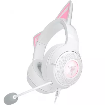 Zestaw słuchawkowy Razer Kraken Kitty V2 przewodowy USB typu A biały — wokółuszny, z pałąkiem nagłownym, 20–20000 Hz, kabel 2 m