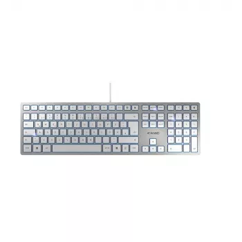Klawiatura CHERRY KC 6000 cienki uniwersalna USB QWERTZ niemiecka srebrna