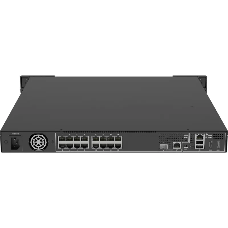 Rejestrator sieciowy AXIS S2216 Mk II 1U Czarny — 16 kanałów, do 7680×4320, dysk HDD 4 TB (maks. 16 TB), dysk SSD 256 GB, RAID 0/1/10, FIPS 140-2 L2