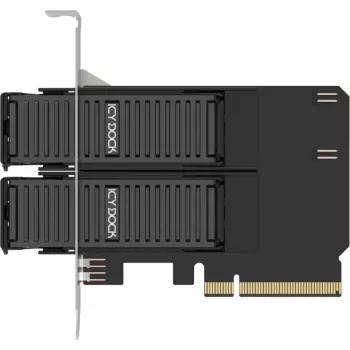 Karta adaptera PCIe icybox MB312M4P-B — 2× M.2 NVMe na PCIe 4.0 x8 (bifurkacja)