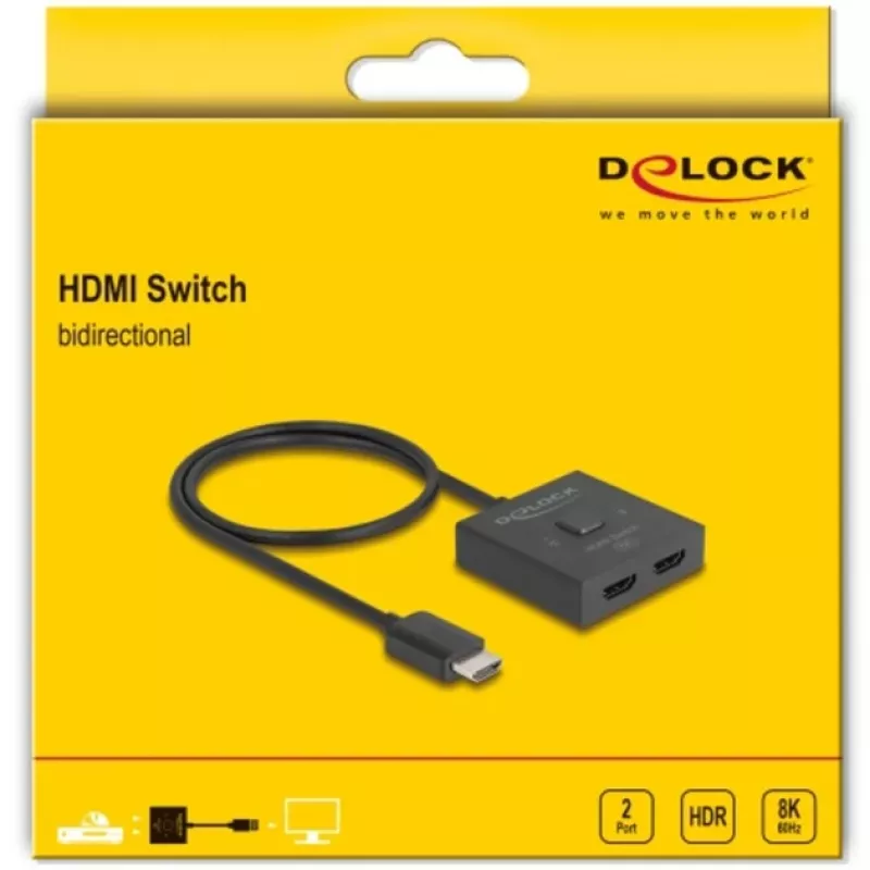 Przełącznik HDMI DeLOCK 18901 144Hz Czarny Plastik 55x55x15mm