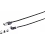Magnetyczny kabel ładujący 3-w-1 USB-A ShiverPeaks 540° — czarny, USB-A na magnetyczne złącze wielofunkcyjne