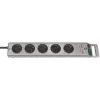 Brennenstuhl 1153340115 Listwa zasilająca Super-Solid Line 5-gniazdowa 2,5 m H05VV-F 3G1,5, srebrna (1153340115)