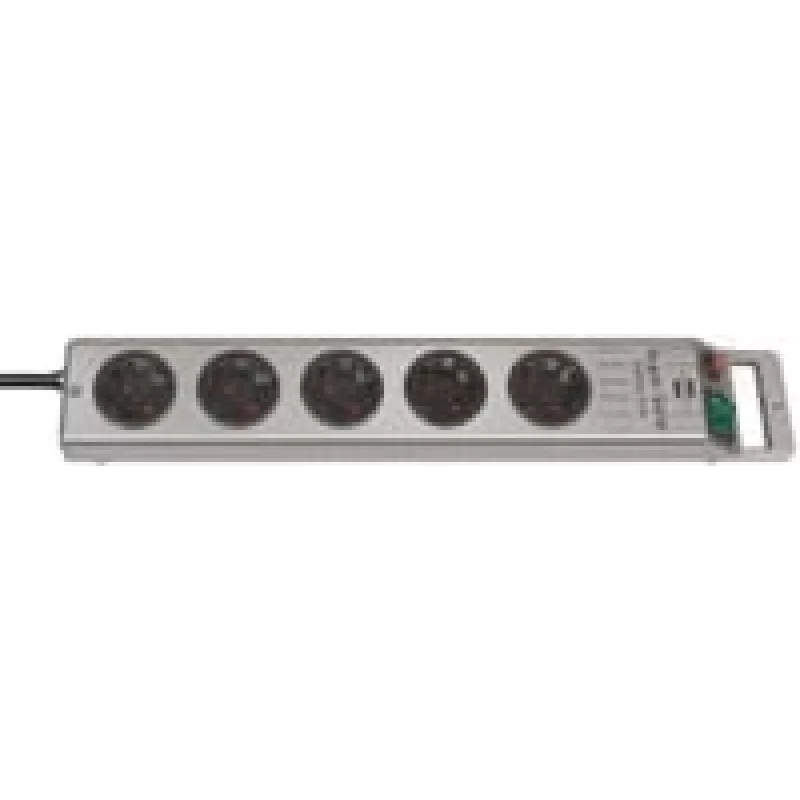 Brennenstuhl 1153340115 Listwa zasilająca Super-Solid Line 5-gniazdowa 2,5 m H05VV-F 3G1,5, srebrna (1153340115)