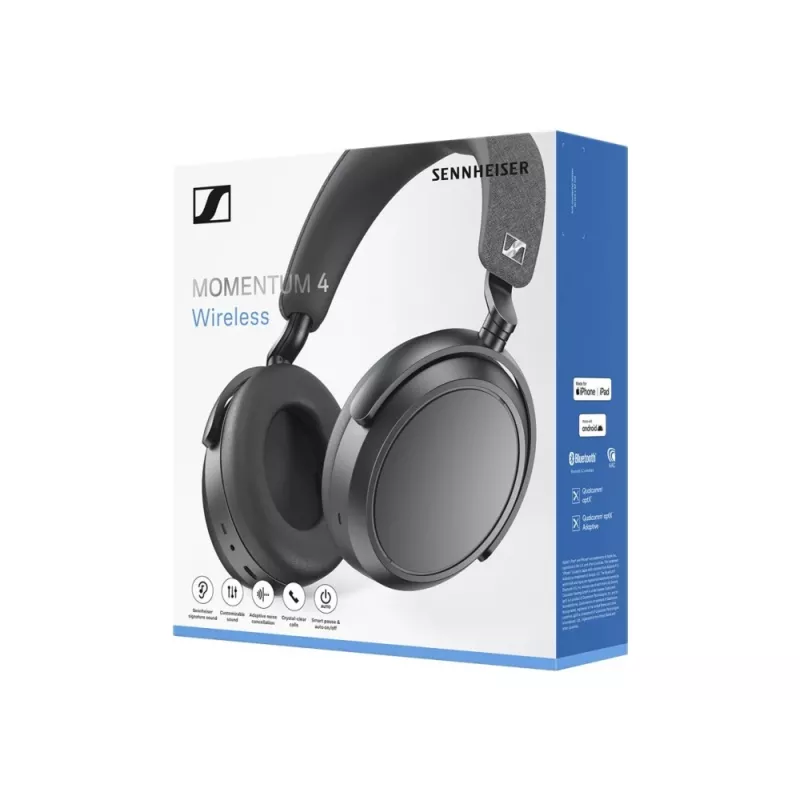 SENNHEISER Momentum 4 Wireless Bluetooth Noise-Cancelling Headphones - Czarny
