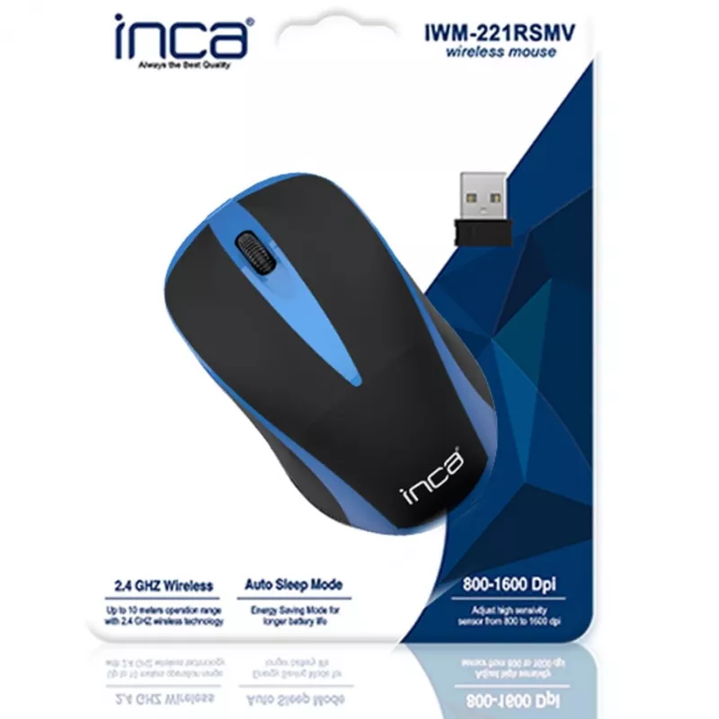 Cian Technology GmbH INCA Mysz IWM-221RSMV Nano-USB Bezprzewodowa 1000 DPI BL/SW retail - Mysz