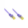 Kabel krosowy RJ45 z surowym kablem kat. 7 i ochroną zatrzasku (RNS®), S/FTP, PiMF, bezhalogenowy, 600 MHz, OFC, fioletowy, 1 m, Good Connections® (8070R-010V)