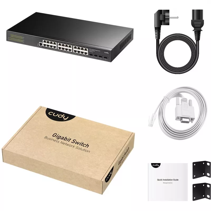 Przełącznik zarządzalny Cudy GS2024S2 L2/L3 Gigabit Ethernet 24 porty 1U