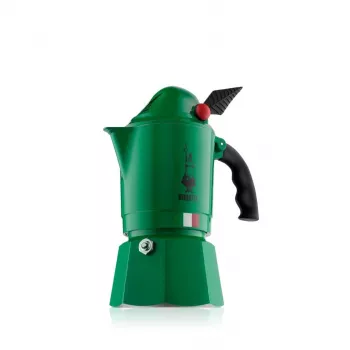 Kafetierka BIALETTI Moka BREAK ALPINA — 3 filiżanki, zielona, aluminium, uchwyt bakelitowy