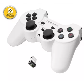 Kontroler do gier Esperanza EGG108W Czarno-Biały, RF Gamepad Analogowy/Cyfrowy PC, PlayStation 3