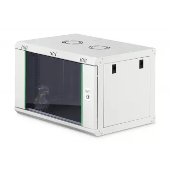Naścienna szafa rack 19 cali DIGITUS Dynamic‑N DN-37100, 7U, 600x450 mm (SxG), IP20, jasnoszara, do samodzielnego montażu