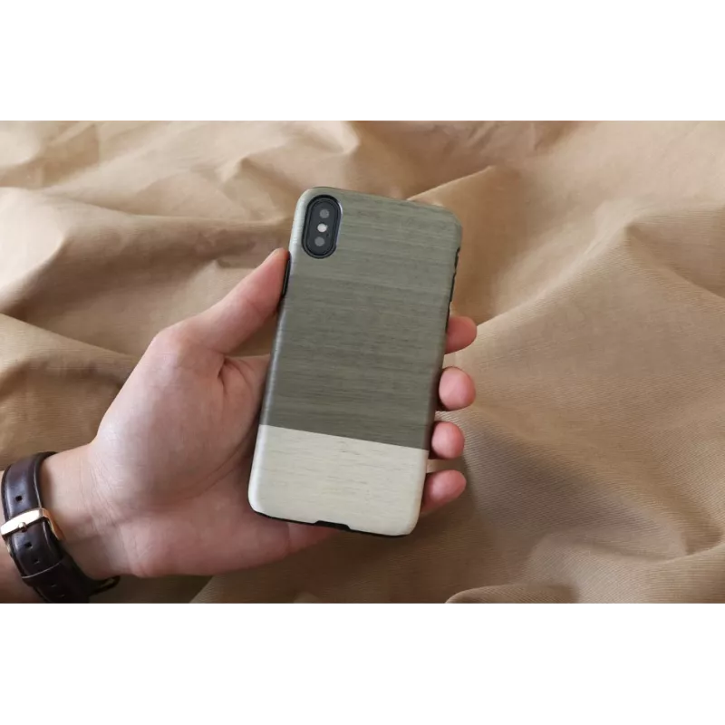 Etui na smartfona man and wood dla iPhone X/XS — czarne, ochronna twarda osłona