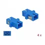 Adapter światłowodowy SC-żeński na SC-żeński, DELOCK 85990, niebieski, opakowanie 4 szt.