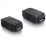 Adapter USB micro-A+B żeński na USB micro-A+B żeński DeLOCK 65034 Czarny
