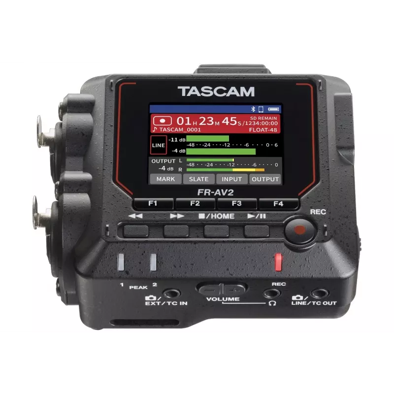 Przenośny rejestrator audio Tascam FR2-AV — 2-ścieżkowy, 2 wejścia combo XLR, interfejs USB-C, 48–192 kHz, 24/32-bitowy, microSD do 512 GB