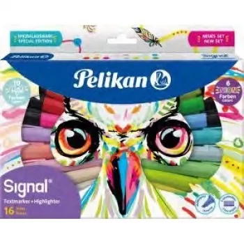 Marker Pelikan 825078 16 szt. Ścięta końcówka Wielokolorowy